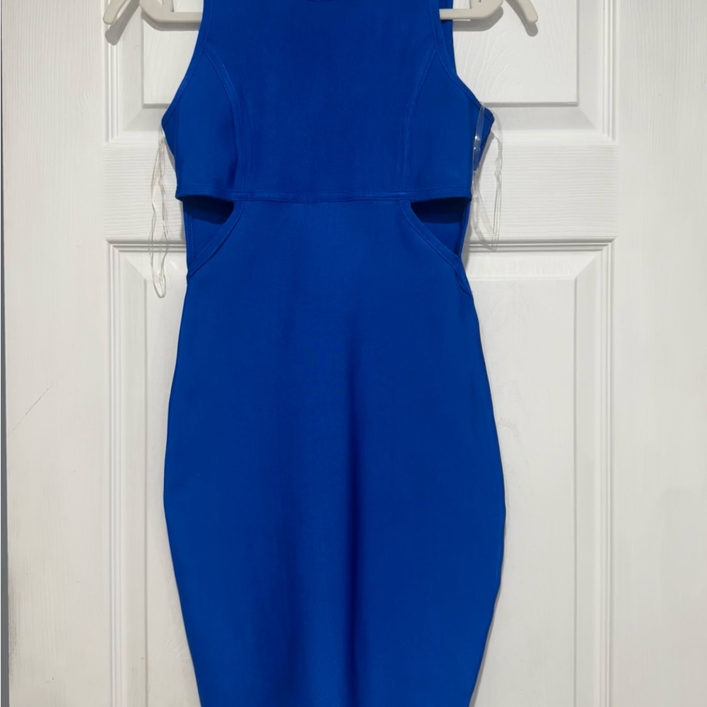 Shinestar Royal Blue Cutout Midi Bodycon Dress